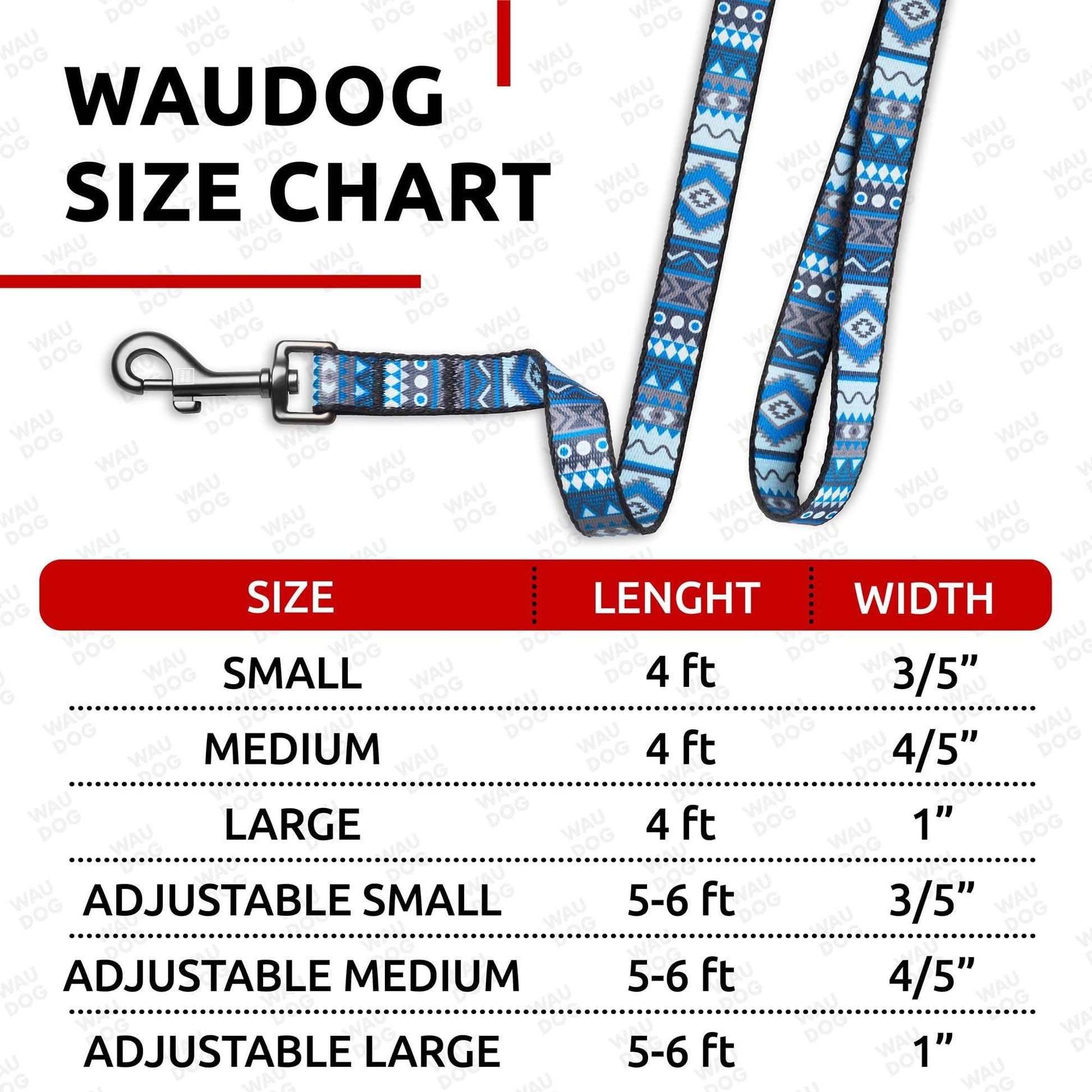 WAUDOG Nylon Dog Leash for Small Dogs and Medium Dogs 4 Ft   Strong Dog Leash For Pet With Love