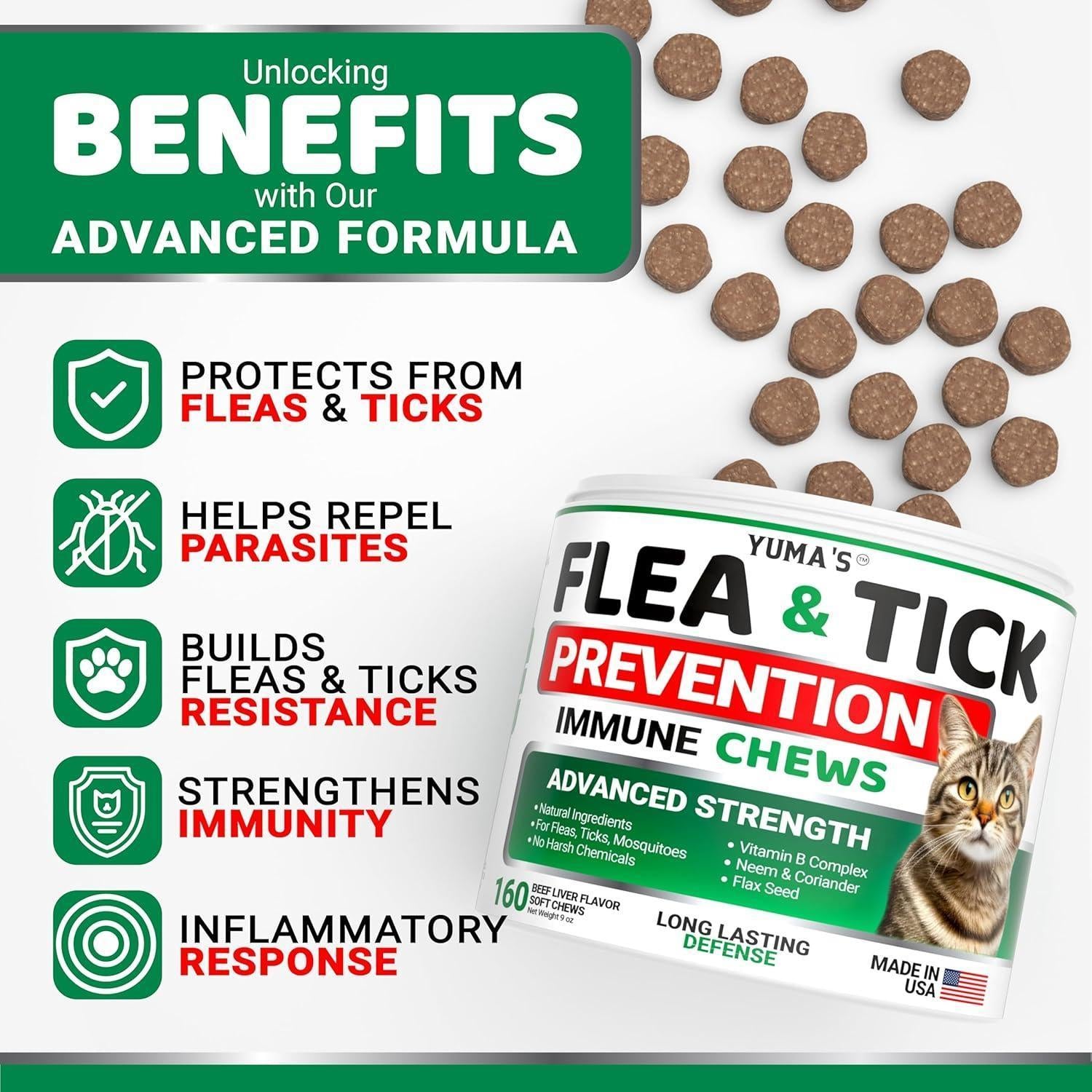 YUMA'S Flea and Tick Chews for Cats For Pet With Love