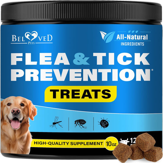 Beloved Pets Revolution Flea and Tick Prevention Oral Treatment Chewable Pills for Dogs.  Pest Control & Natural Defense.  Approximaate;lly 140 Chewable Small Tablets. Made in USA (Beef Flavor) For Pet With Love