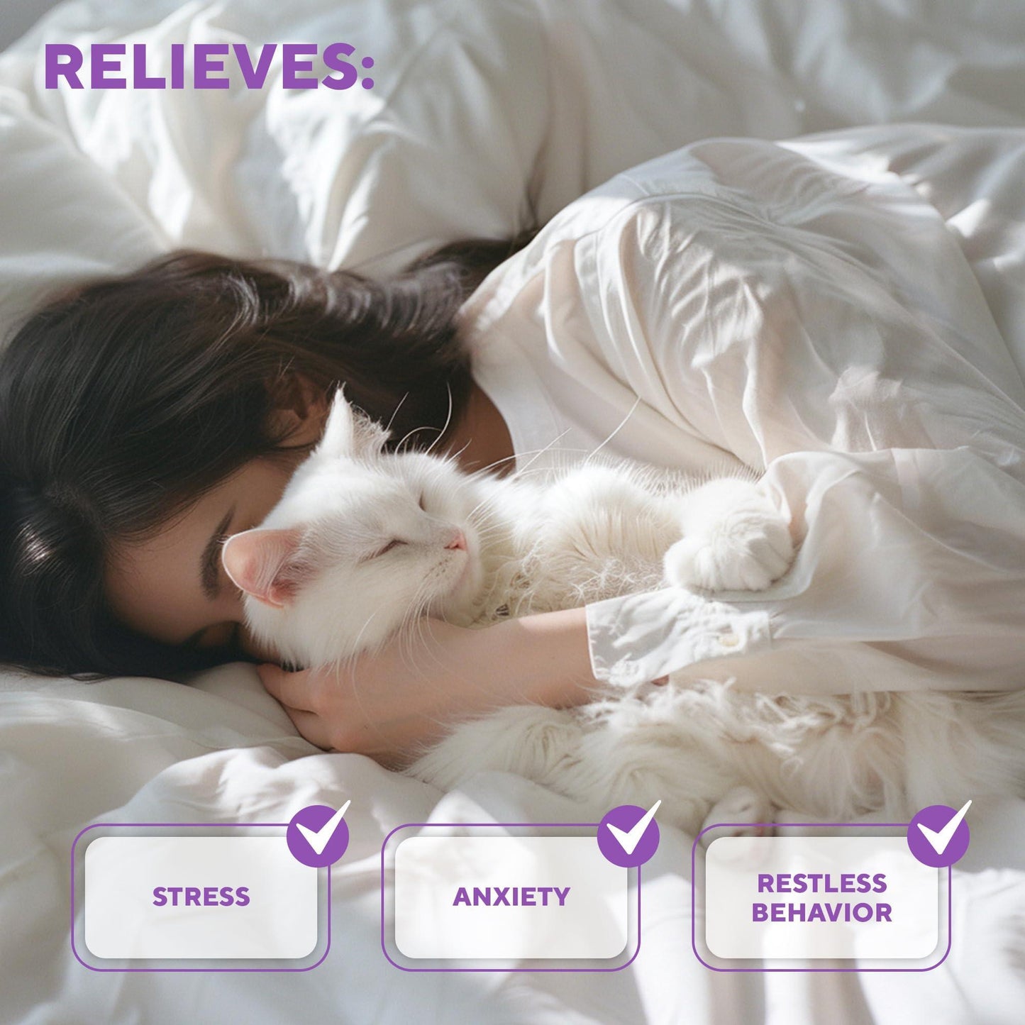 Beloved Pets RELAXIV Calming  & Anti Anxiety Cat Diffuser Refil. Feline Calming Pheromones. Cat Stress Relief & Comfort. 30-day Refill Bottle (6-pack) For Pet With Love