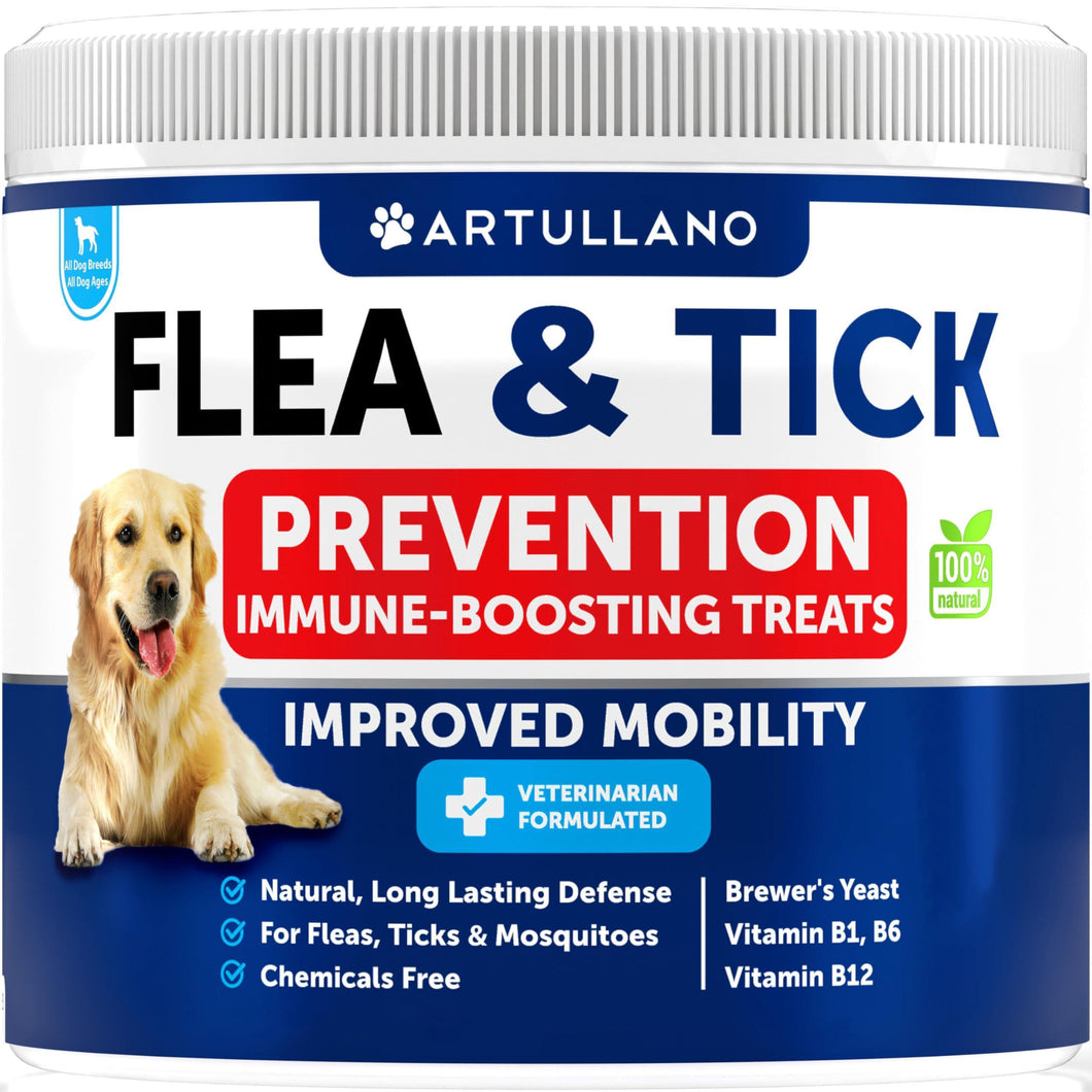 Canine Flea Supplement Chews   All Canine Breeds   Duck Flavor   Dog Immunity