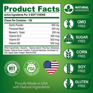 Flea and Tick Prevention for Dogs Chewables - All Natural