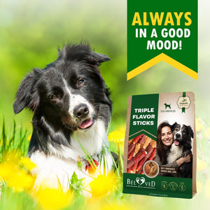 Beloved Pets Triple Flavor Rawhide Dog Treats w/Duck, Chicken & Liver 10.6 Oz