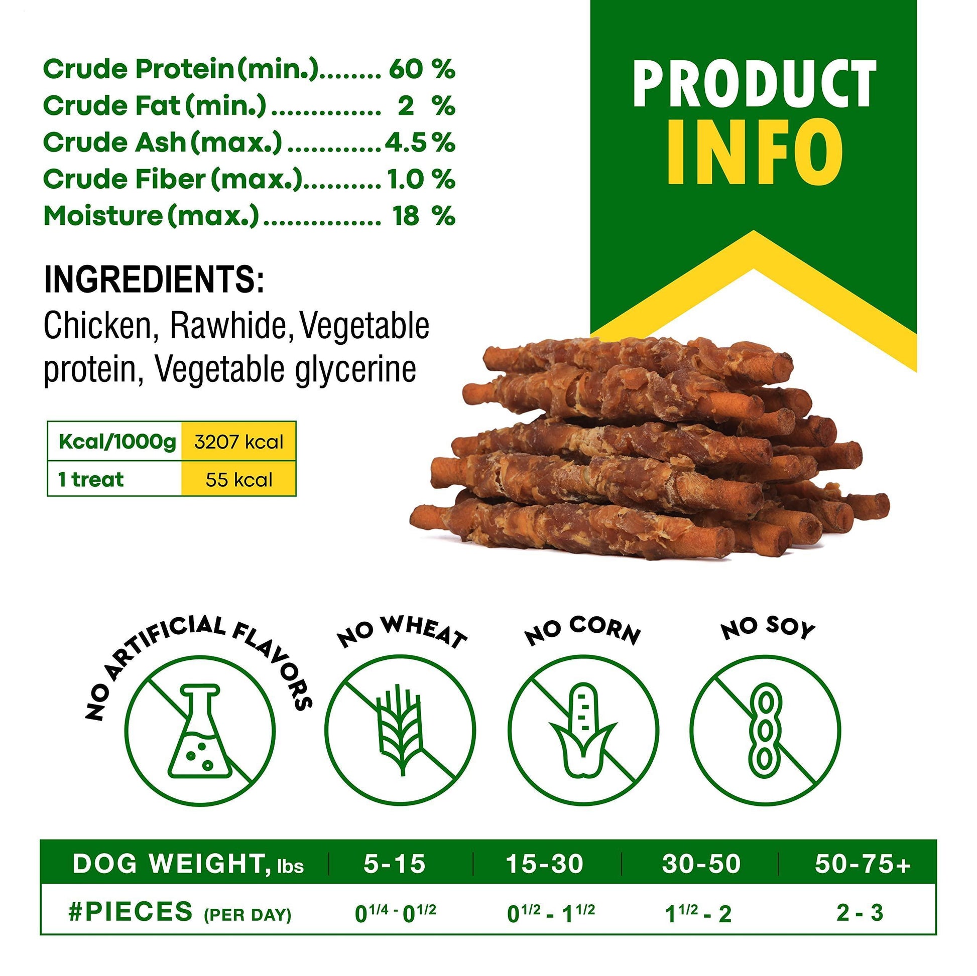 Beloved Pets Smoked Rawhide Sticks Wrapped with Chicken Dog Treats 10.6 Oz For Pet With Love