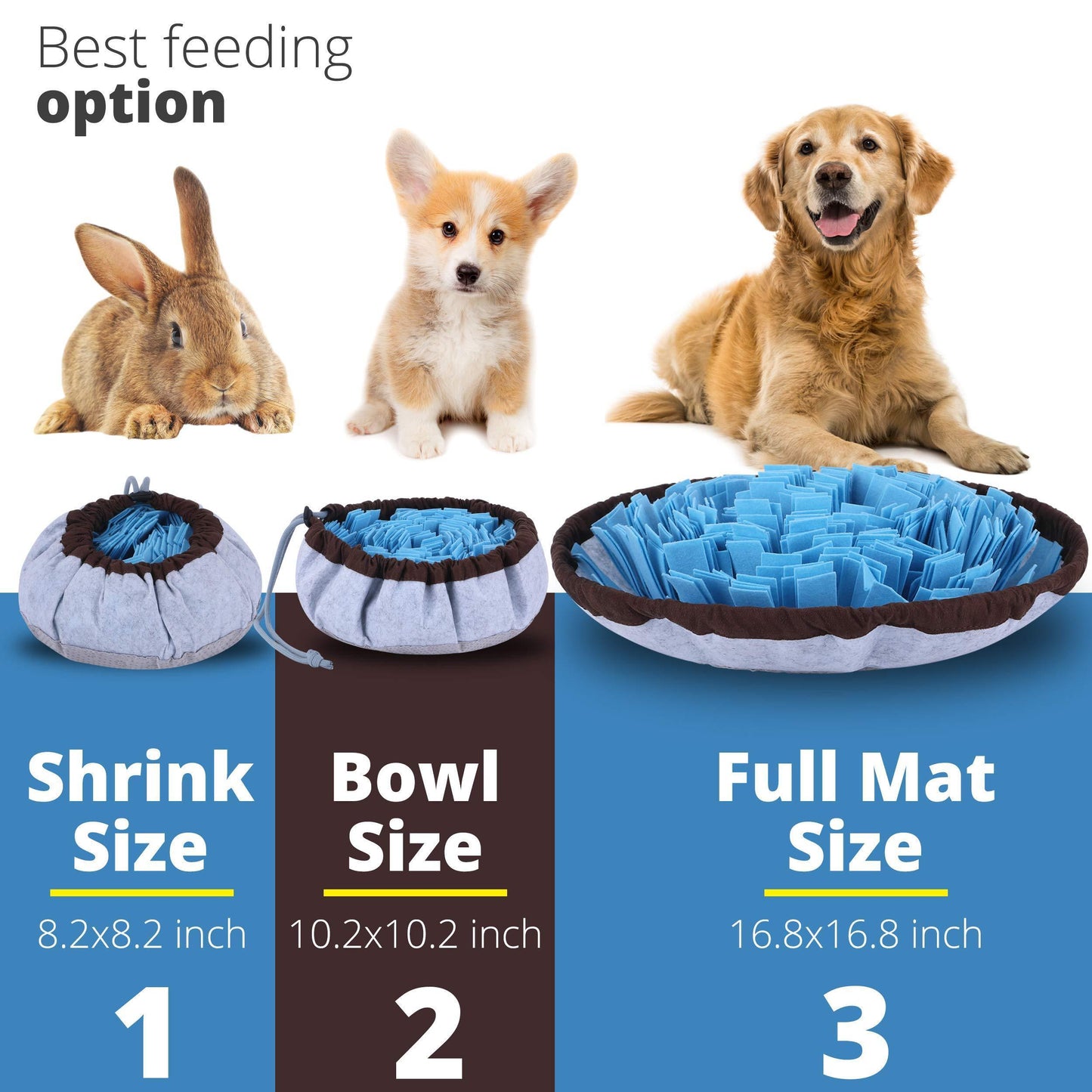 PET ARENA Adjustable Snuffle Foraging Mat Interactive Dog Mental Puzzle For Pet With Love