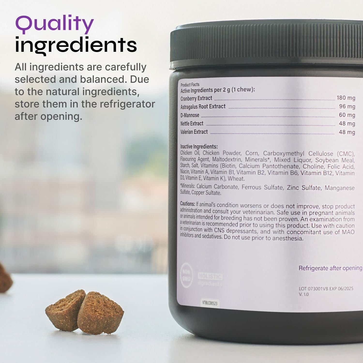VETRICA Canine Bladder Control UTI Health Maintenance & Support Chews 130 Ct For Pet With Love