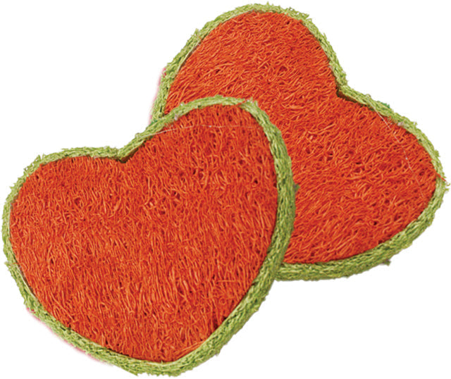 AE Cage Company Nibbles Hearts Loofah Chew Toys For Pet With Love