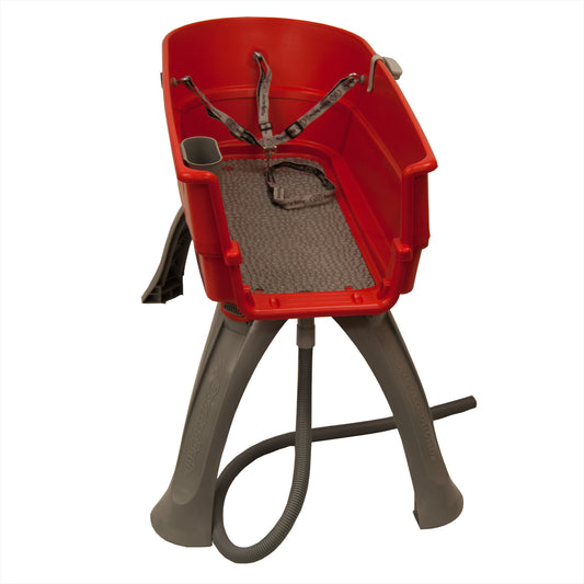 Booster Bath Elevated Dog Bath and Grooming Center Large Red 45 x 21.25 x 15 For Pet With Love
