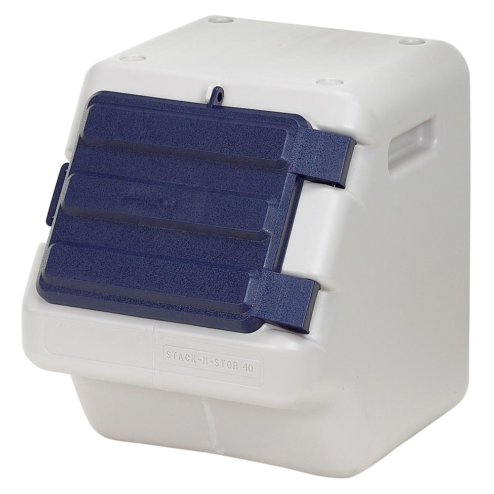 Bergan Stack-N-Stor 40 Pet Food Storage Unit Small Gray / Blue 15.25 x 15 x 12.5 For Pet With Love