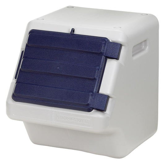 Bergan Stack-N-Stor 65 Pet Food Storage Unit Medium Gray / Blue 15.25 x 17.75 x 18.2 For Pet With Love