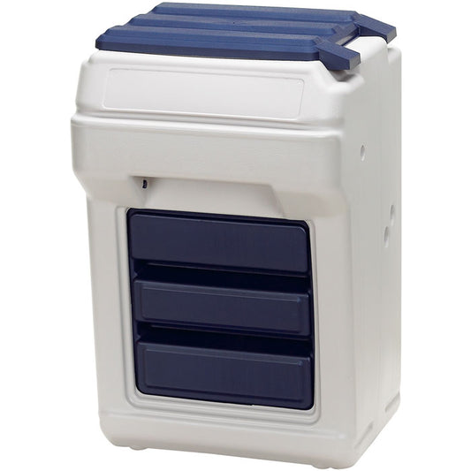 Bergan Aut-O-Dine 25 Pet Feeder Gray / Blue 14 x 14 x 23 For Pet With Love