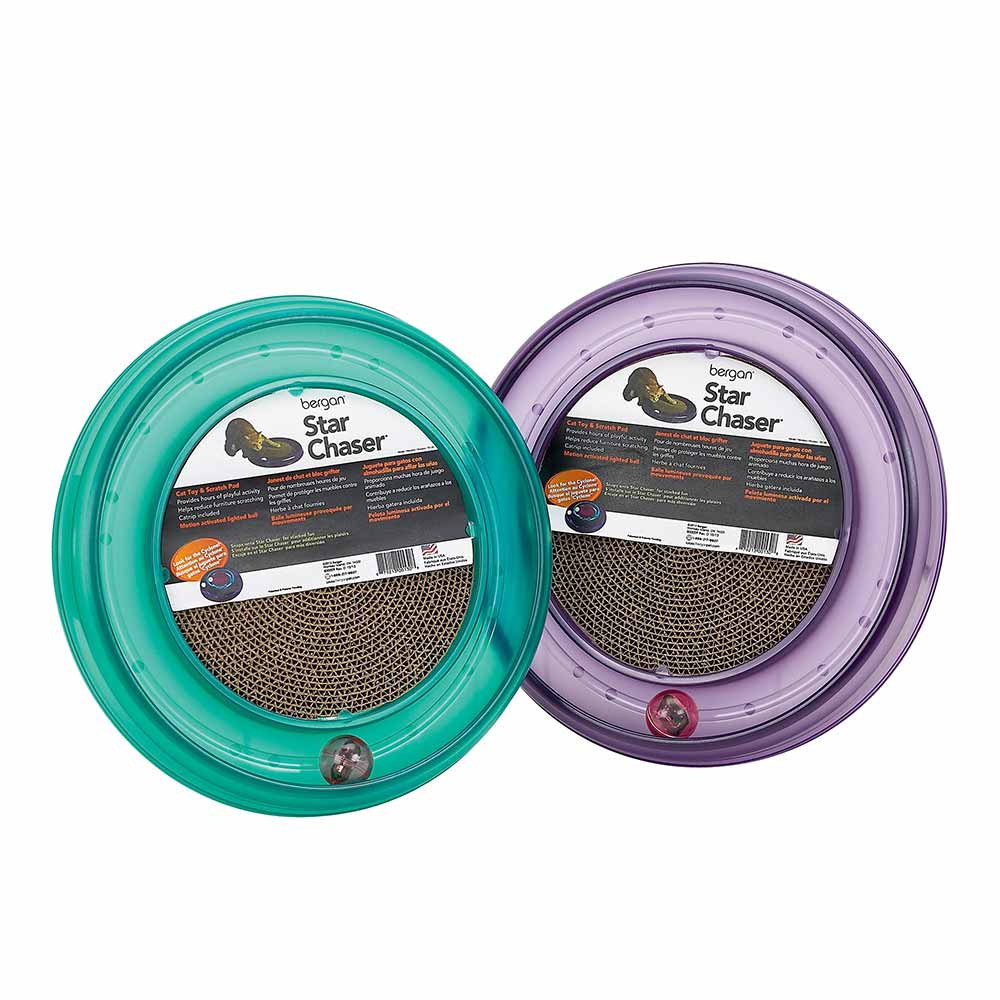 Bergan Starchaser Turboscratcher Cat Toy Assorted 16 x 16 x 1.88 For Pet With Love