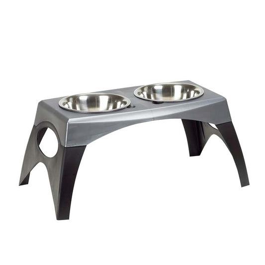 Bergan Pet Elevated Feeder Extra Large Black / Gray 27.72 x 15.09 x 15 For Pet With Love