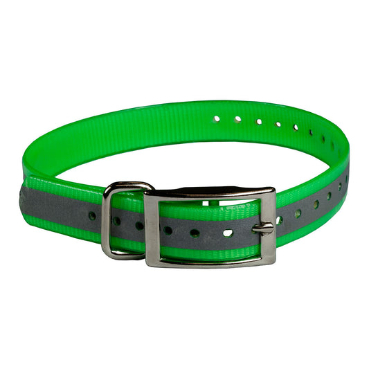 The Buzzard's Roost Reflective Collar Strap 1 Green 1 x 24 For Pet With Love