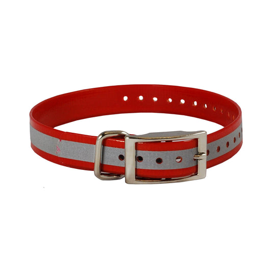 The Buzzard's Roost Reflective Collar Strap 1" Red 1" x 24" For Pet With Love