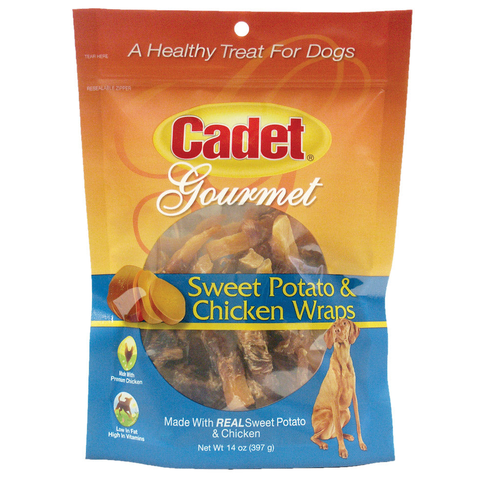Cadet Premium Gourmet Chicken and Sweet Potato Wraps Treats 14 ounces For Pet With Love