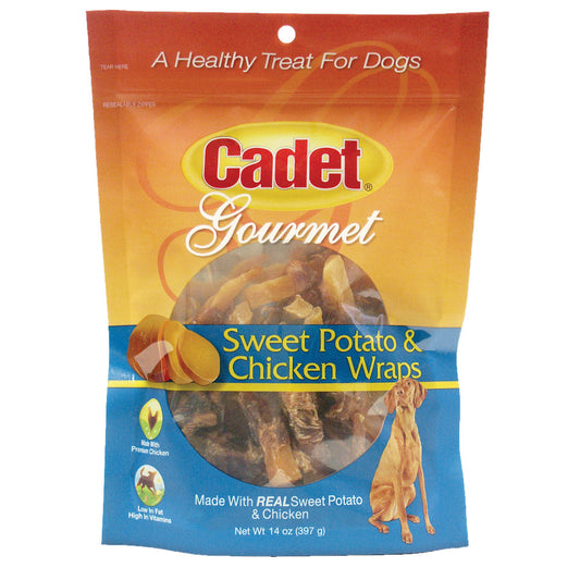Cadet Premium Gourmet Chicken and Sweet Potato Wraps Treats 14 ounces For Pet With Love