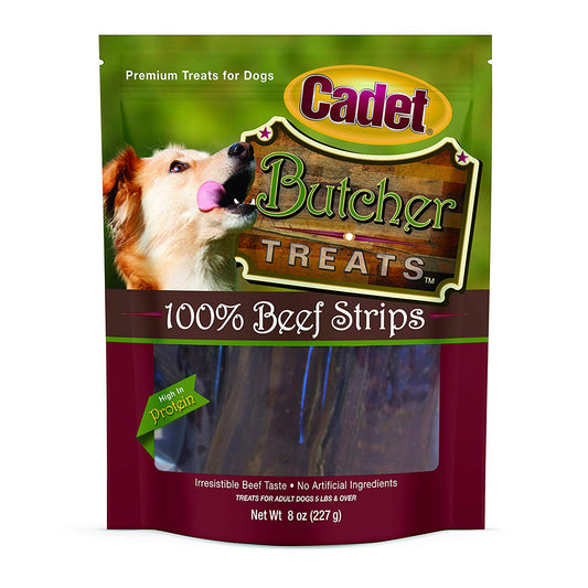 Cadet Butcher Treats Beef Strips 8 ounces For Pet With Love