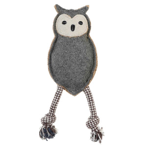 DOOG Country Tails Owl Chew Toy Grey 6.3 x 1.18 x 3.14