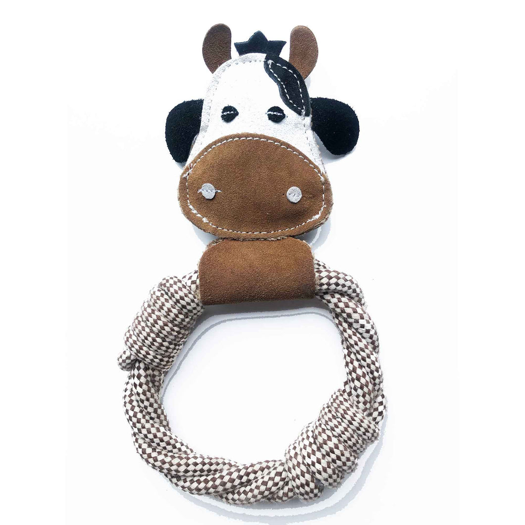 DOOG Country Tails Dog Toy Cow Rope Ring 5.51 x 1.18 x 9.44