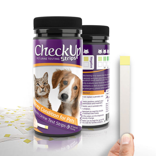 Coastline Global CheckUp Dog and Cat Urine Testing Strips for Detection of Kidney Condition 50 count 4 x 1.5 x 1.5 For Pet With Love