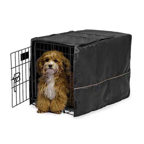 Midwest Quiet Time Pet Crate Cover Black 23 x 13.5 x 15 For Pet With Love