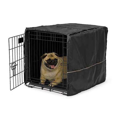 Midwest Quiet Time Pet Crate Cover Black 24.5 x 17.5 x 19 For Pet With Love