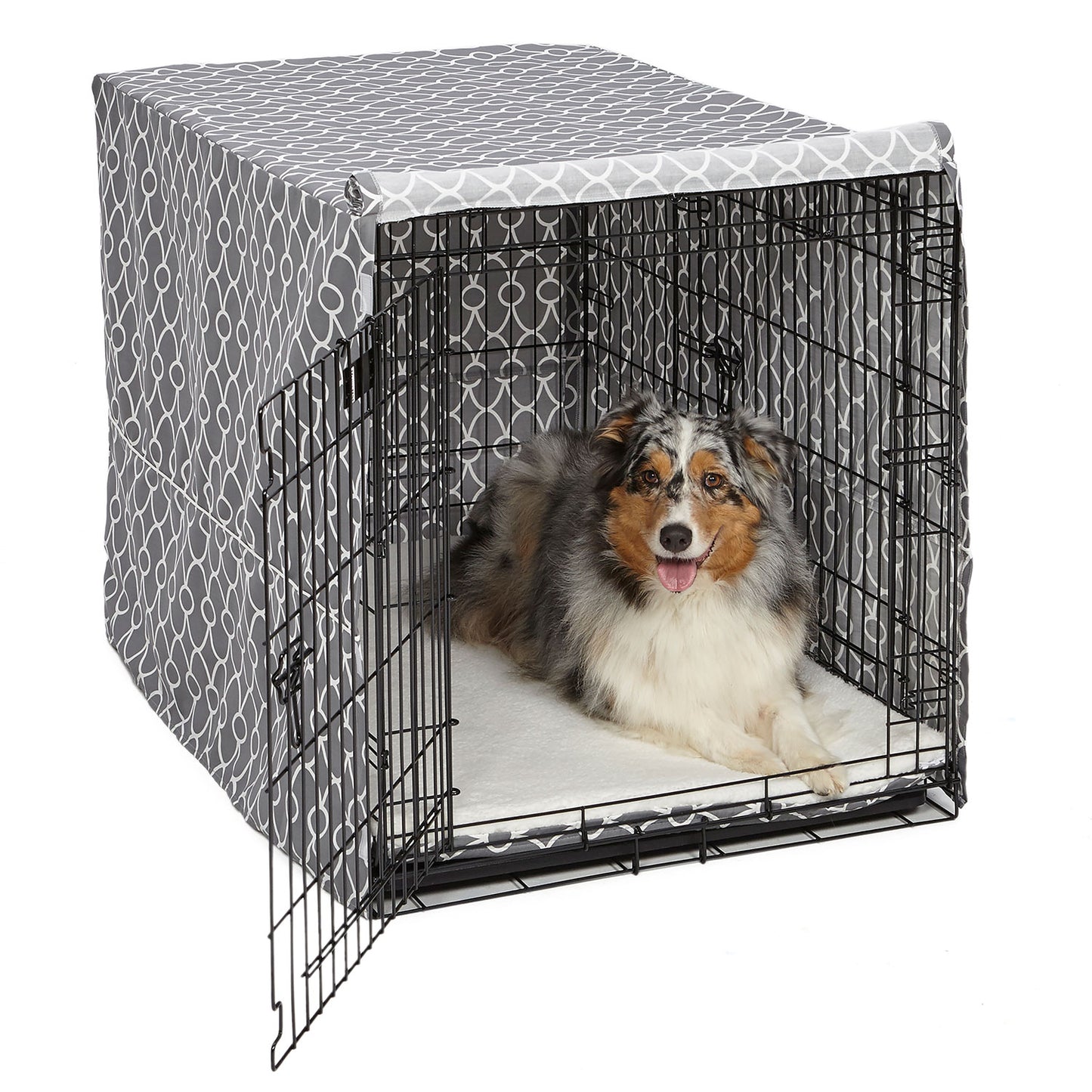Midwest QuietTime Defender Covella Dog Crate Cover Gray 30 x 19 x 21 For Pet With Love