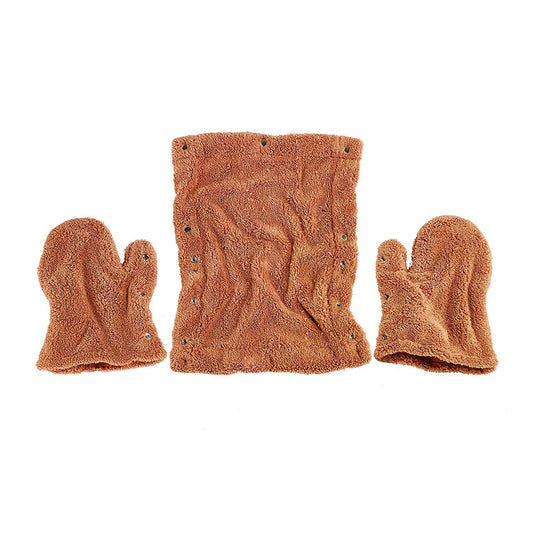 Hueter Toledo The Muddy Mit Pet Towel Large Tan 31 x 16.5 x 1 For Pet With Love