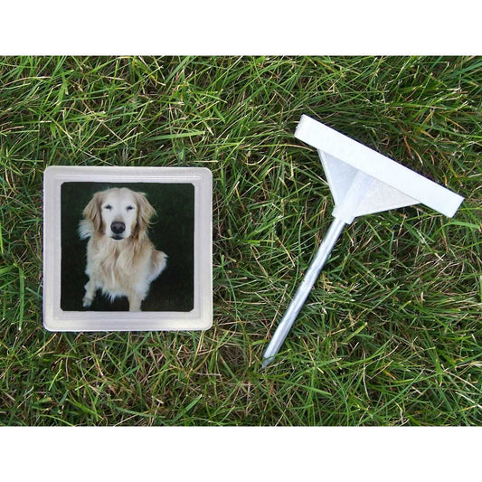 Hueter Toledo Memory Stone with Photo Frame Small Gray 5 x 5 x 1.25 For Pet With Love