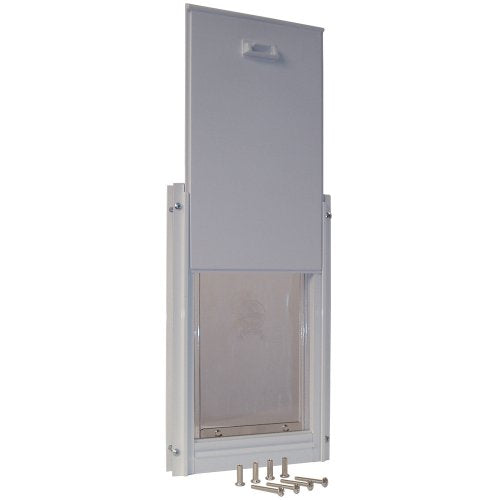 Ideal Pet Products Deluxe Aluminum Pet Door Extra Large White 2.12 x 12.81 x 18.75 For Pet With Love