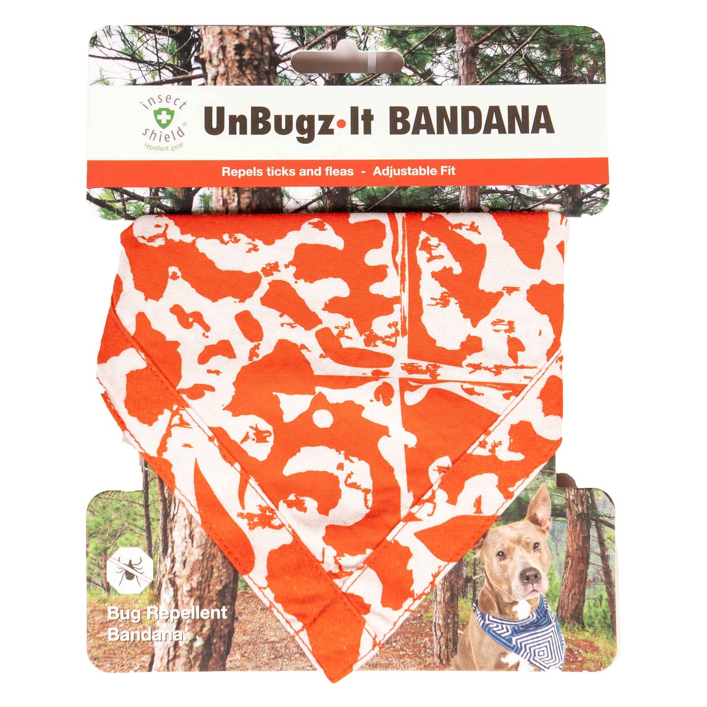 DGS Pet Products Unbugz-It Bandana Medium Abstract Orange For Pet With Love