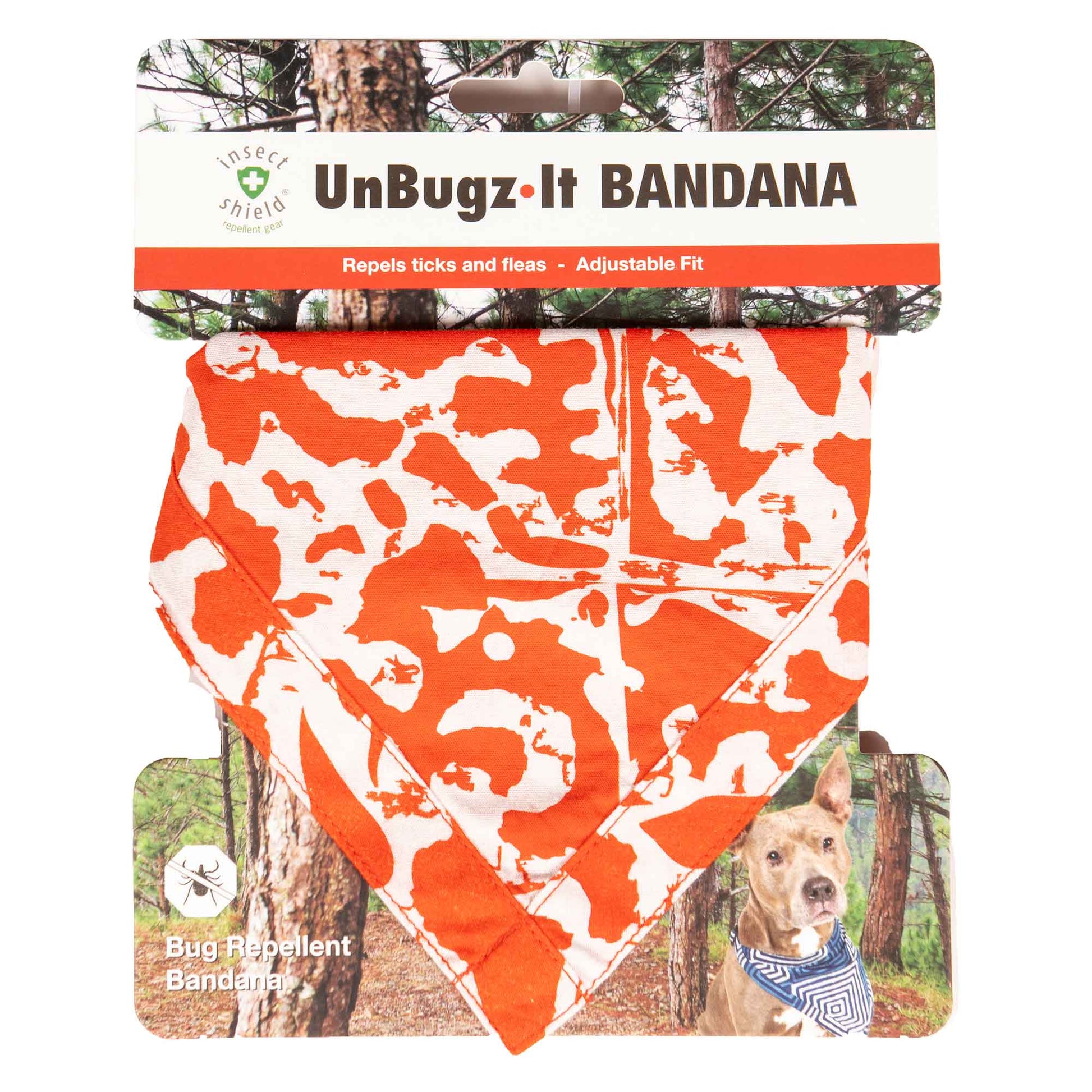 DGS Pet Products Unbugz-It Bandana Extra Large Abstract Orange For Pet With Love