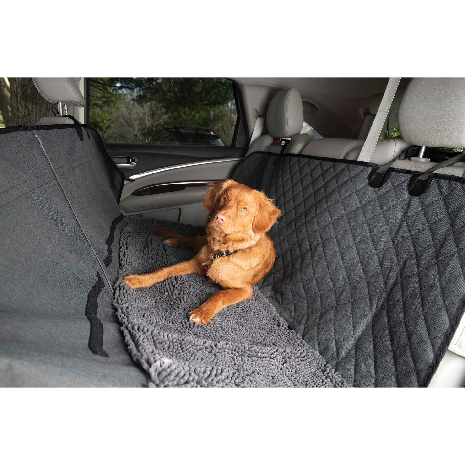 DGS Pet Products Dirty Dog 3-in-1 Car Seat Cover and Hammock Cool Grey 54 x 61 x 2 For Pet With Love