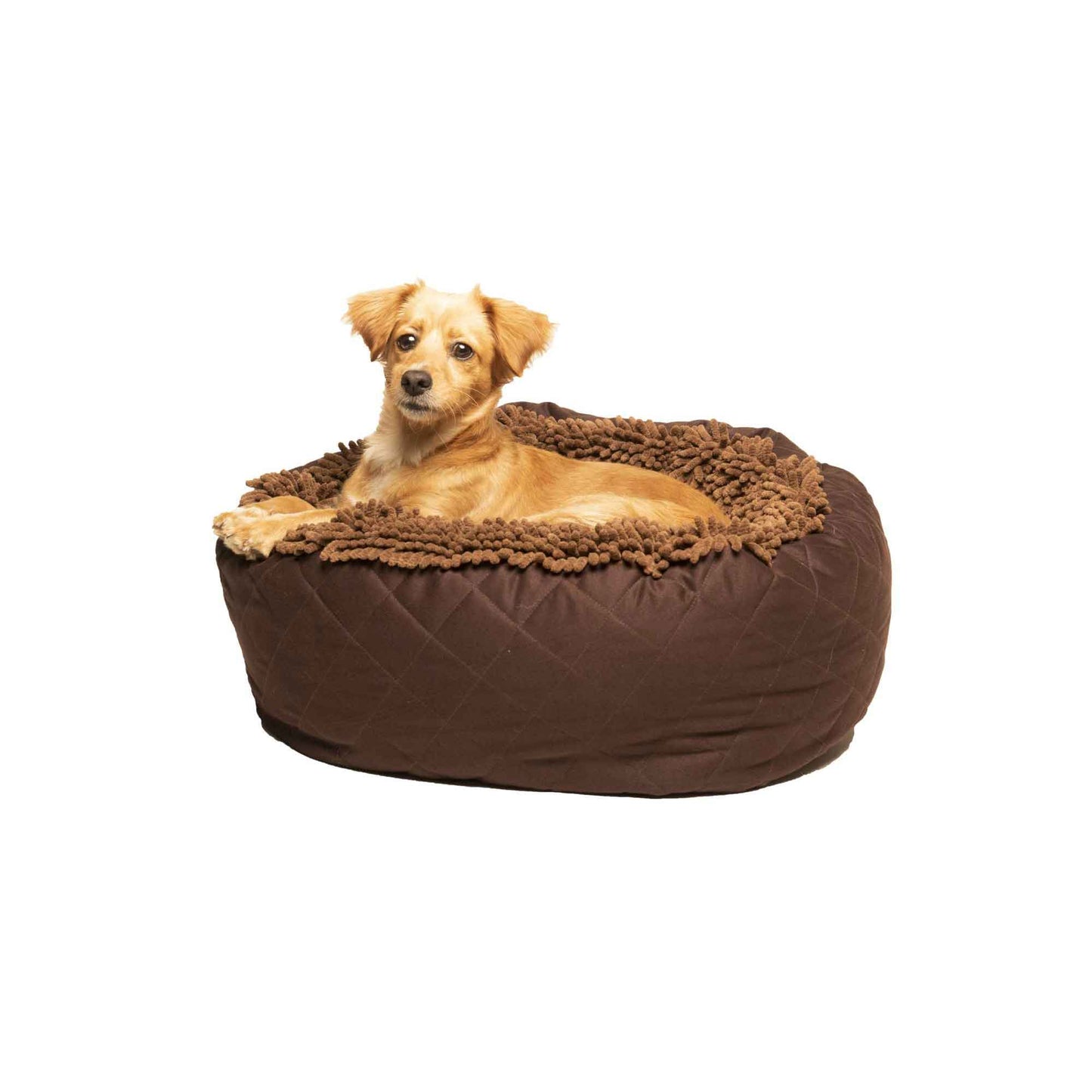 DGS Pet Products Dirty Dog Round Bed Large Brown 25 x 25 x 8 For Pet With Love