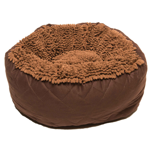 DGS Pet Products Dirty Dog Round Bed Large Brown 25 x 25 x 8 For Pet With Love