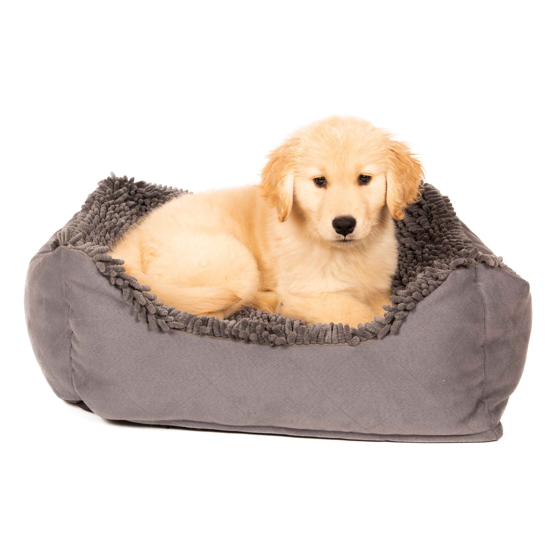 DGS Pet Products Dirty Dog Lounger Bed Small Cool Grey 22 x 20 x 8 For Pet With Love