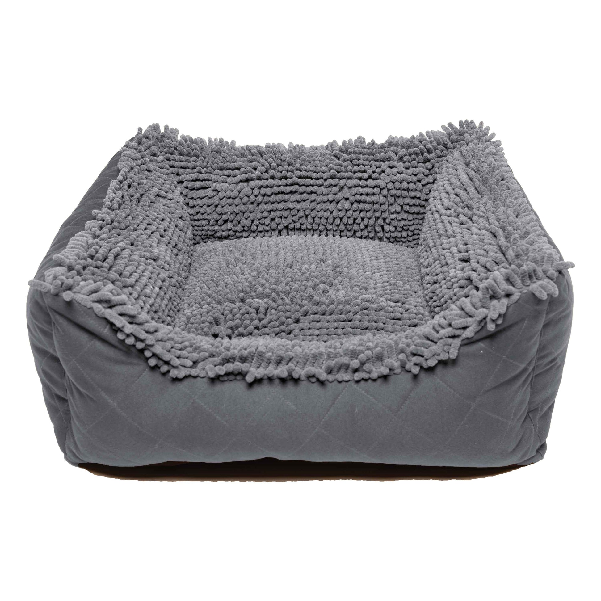 DGS Pet Products Dirty Dog Lounger Bed Small Cool Grey 22 x 20 x 8 For Pet With Love
