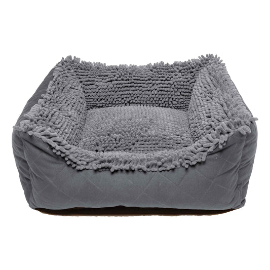 DGS Pet Products Dirty Dog Lounger Bed Small Cool Grey 22 x 20 x 8 For Pet With Love