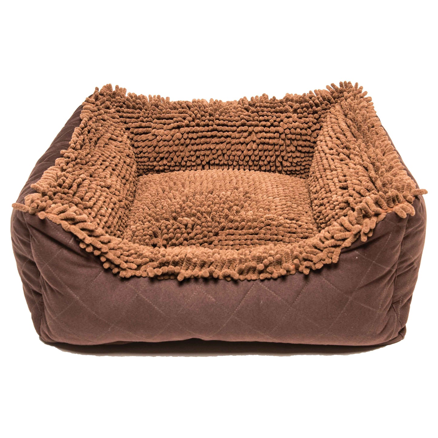 DGS Pet Products Dirty Dog Lounger Bed Medium Brown 26 x 24 x 8 For Pet With Love