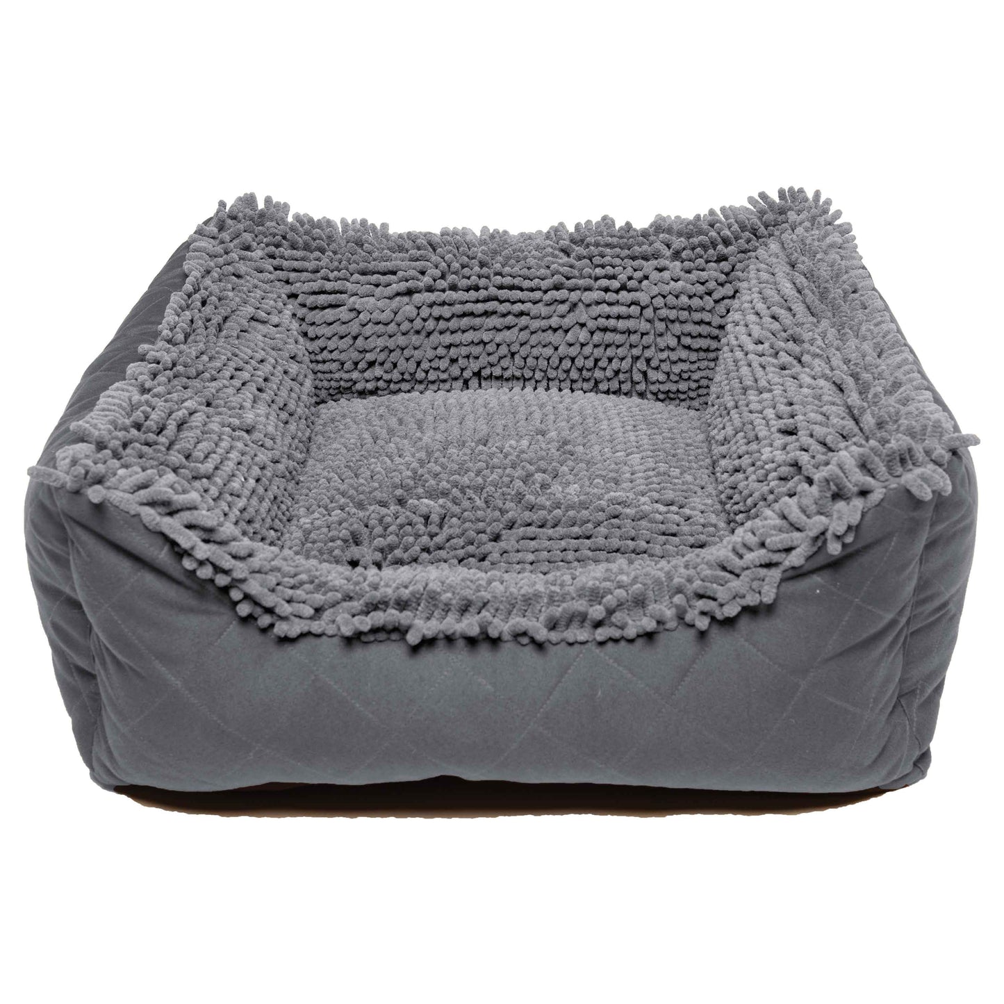 DGS Pet Products Dirty Dog Lounger Bed Extra Large Cool Grey 37 x 31 x 10 For Pet With Love