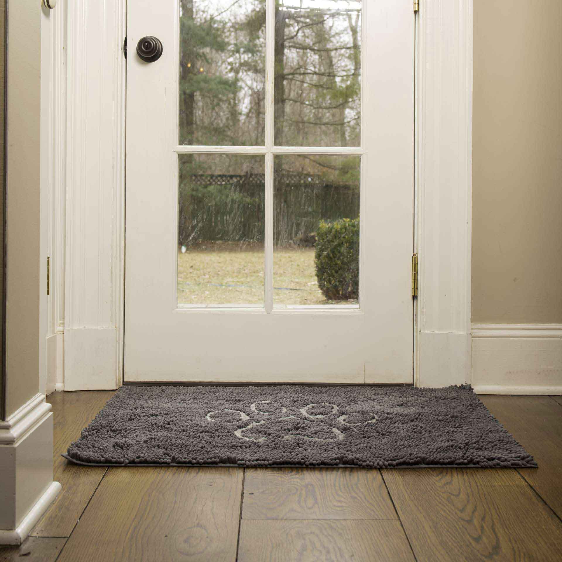 DGS Pet Products Dirty Dog Door Mat Medium Misty Grey 31 x 20 x 2 For Pet With Love