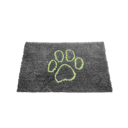 DGS Pet Products Dirty Dog Door Mat Large Cool Grey/Lime Green 35 x 26 x 2 For Pet With Love