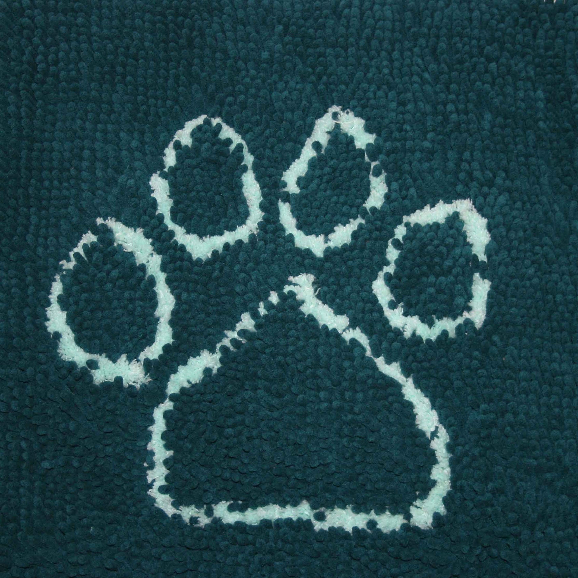 DGS Pet Products Dirty Dog Door Mat Medium Petrol/Turquoise 31 x 20 x 2 For Pet With Love