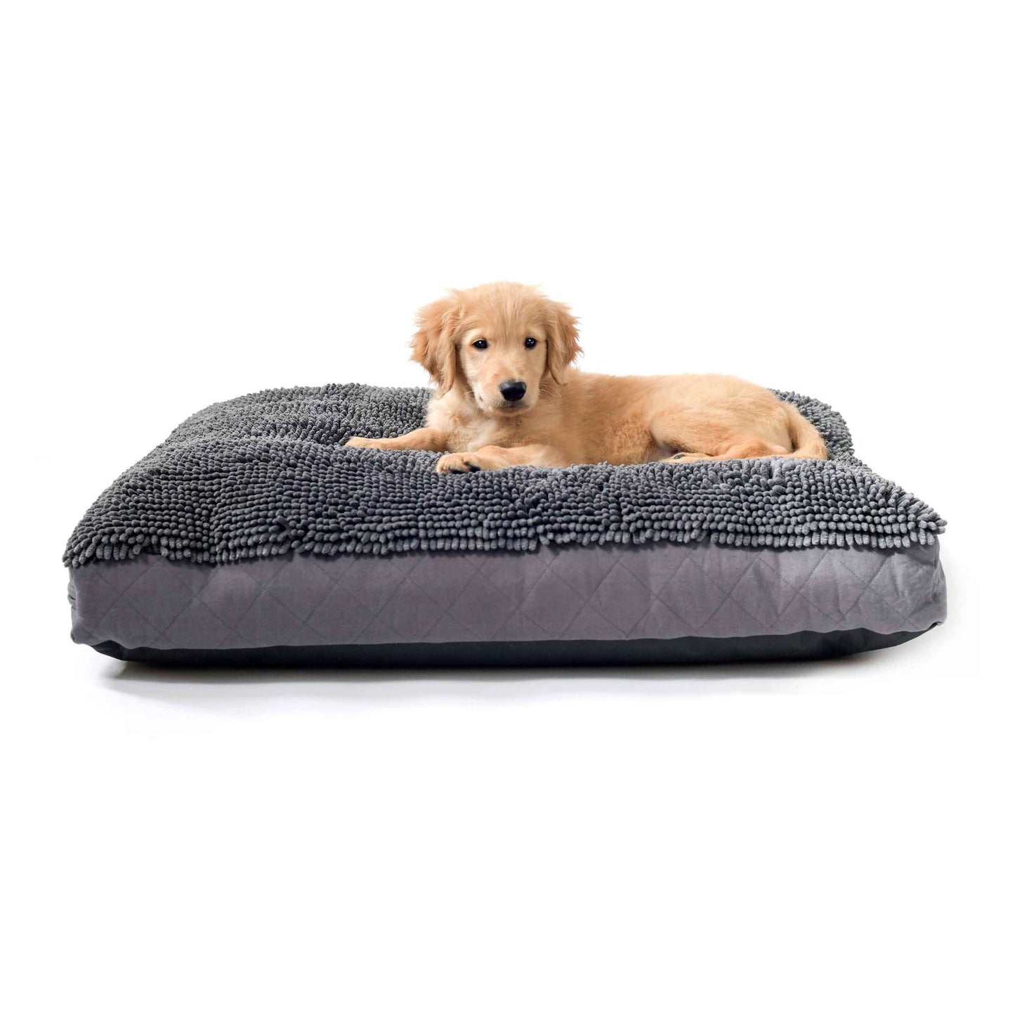 DGS Pet Products Dirty Dog Rectangle Bed Large Cool Grey 28 x 40 x 4 For Pet With Love
