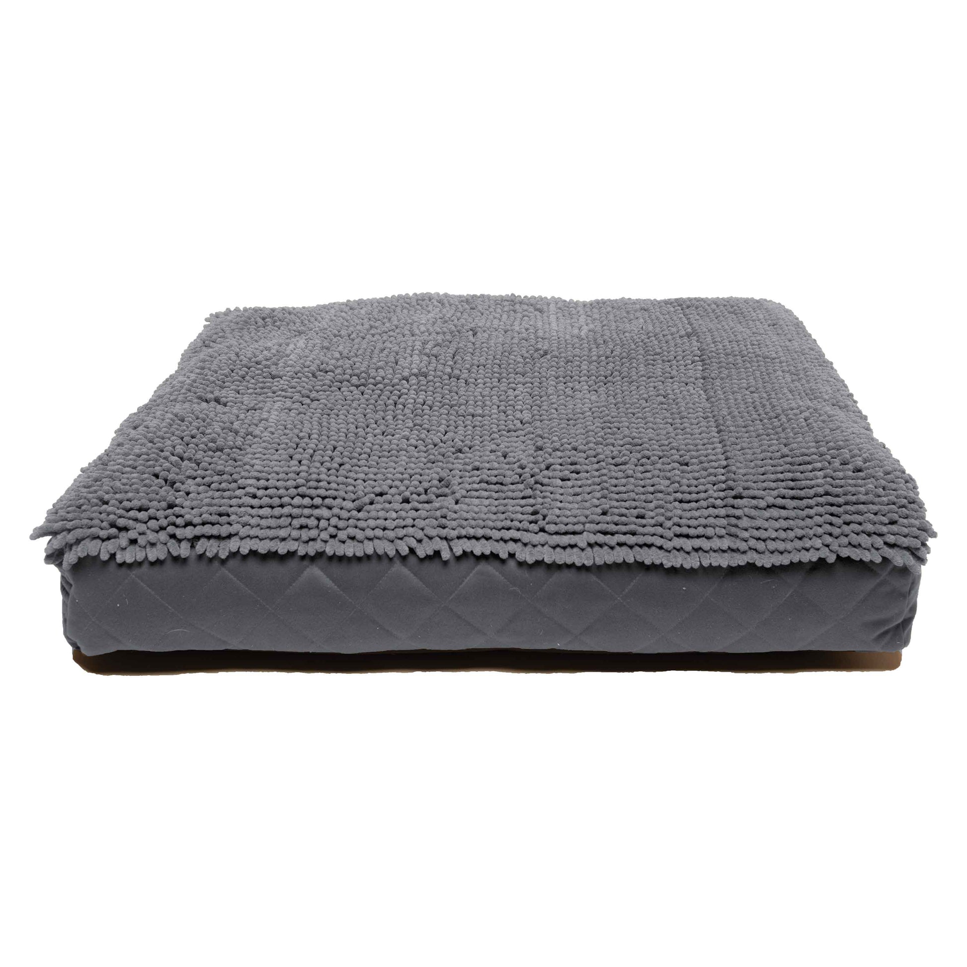 DGS Pet Products Dirty Dog Rectangle Bed Medium Cool Grey 26 x 34 x 4 For Pet With Love