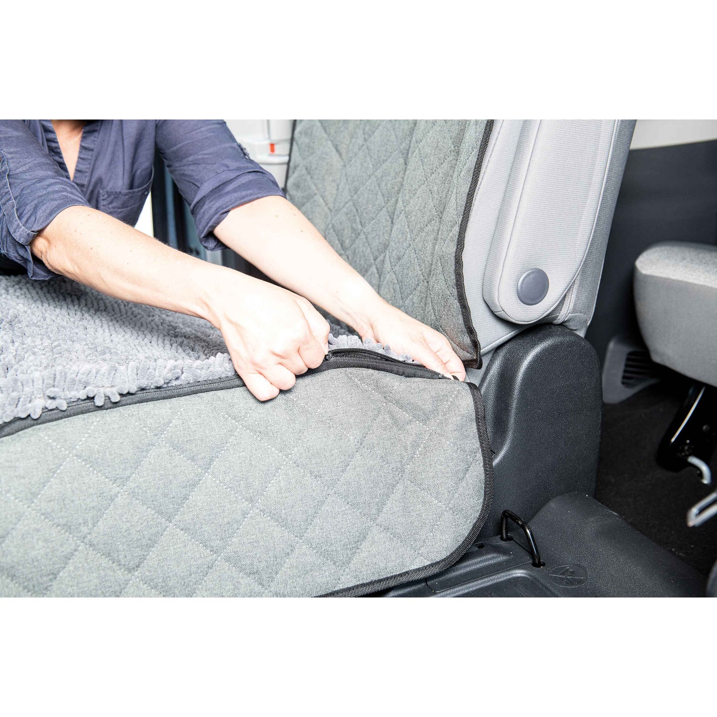 DGS Pet Products Dirty Dog Single Car Seat Cover Cool Grey 44 x 35 x 2 For Pet With Love