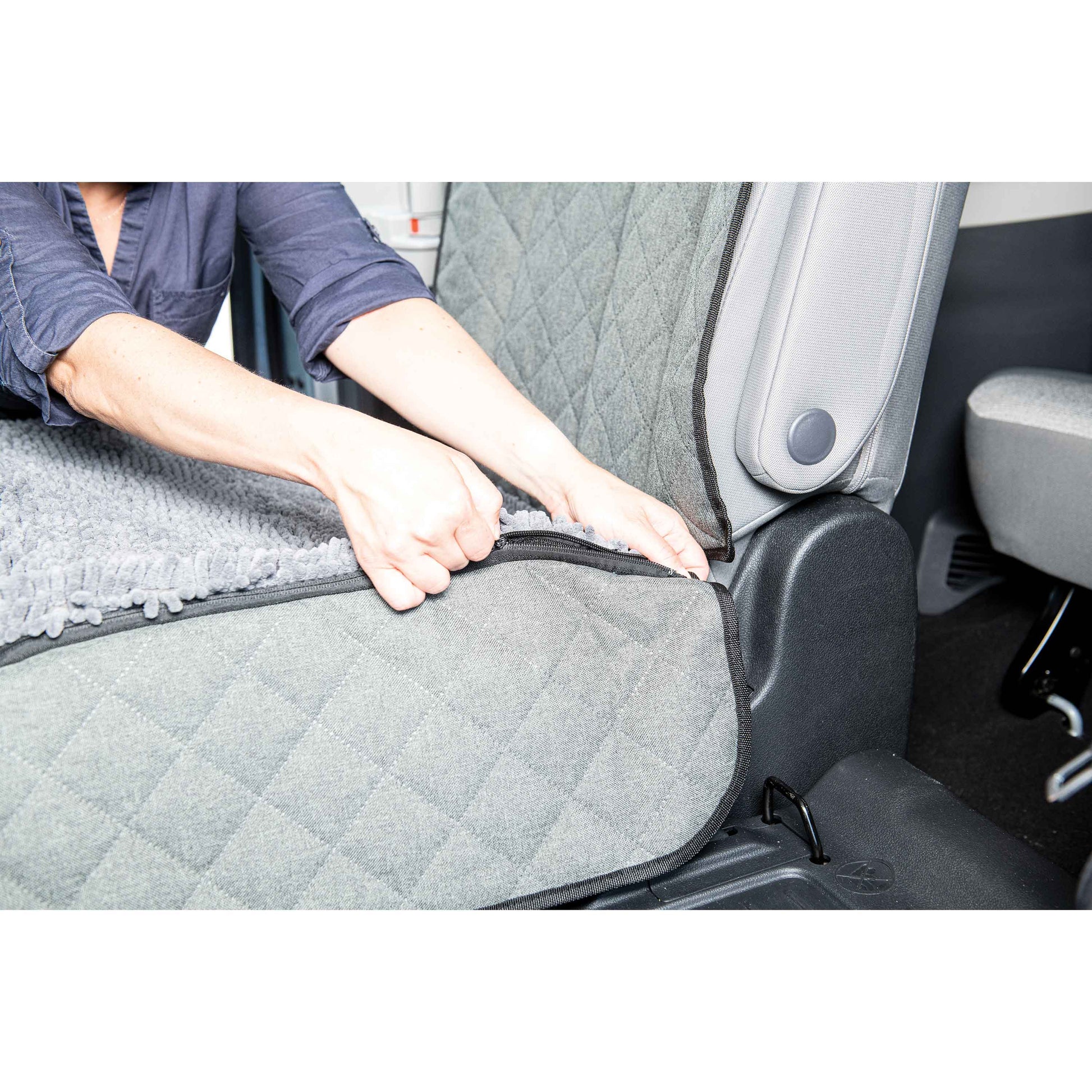 DGS Pet Products Dirty Dog Single Car Seat Cover Cool Grey 44 x 35 x 2 For Pet With Love