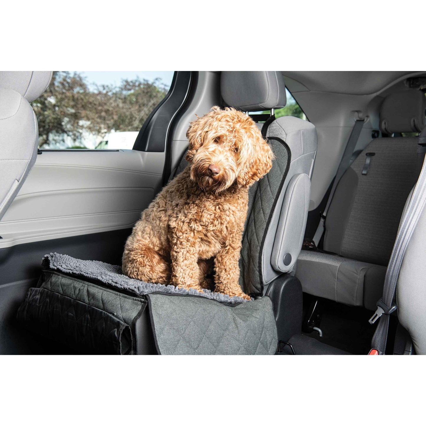 DGS Pet Products Dirty Dog Single Car Seat Cover Cool Grey 44 x 35 x 2 For Pet With Love
