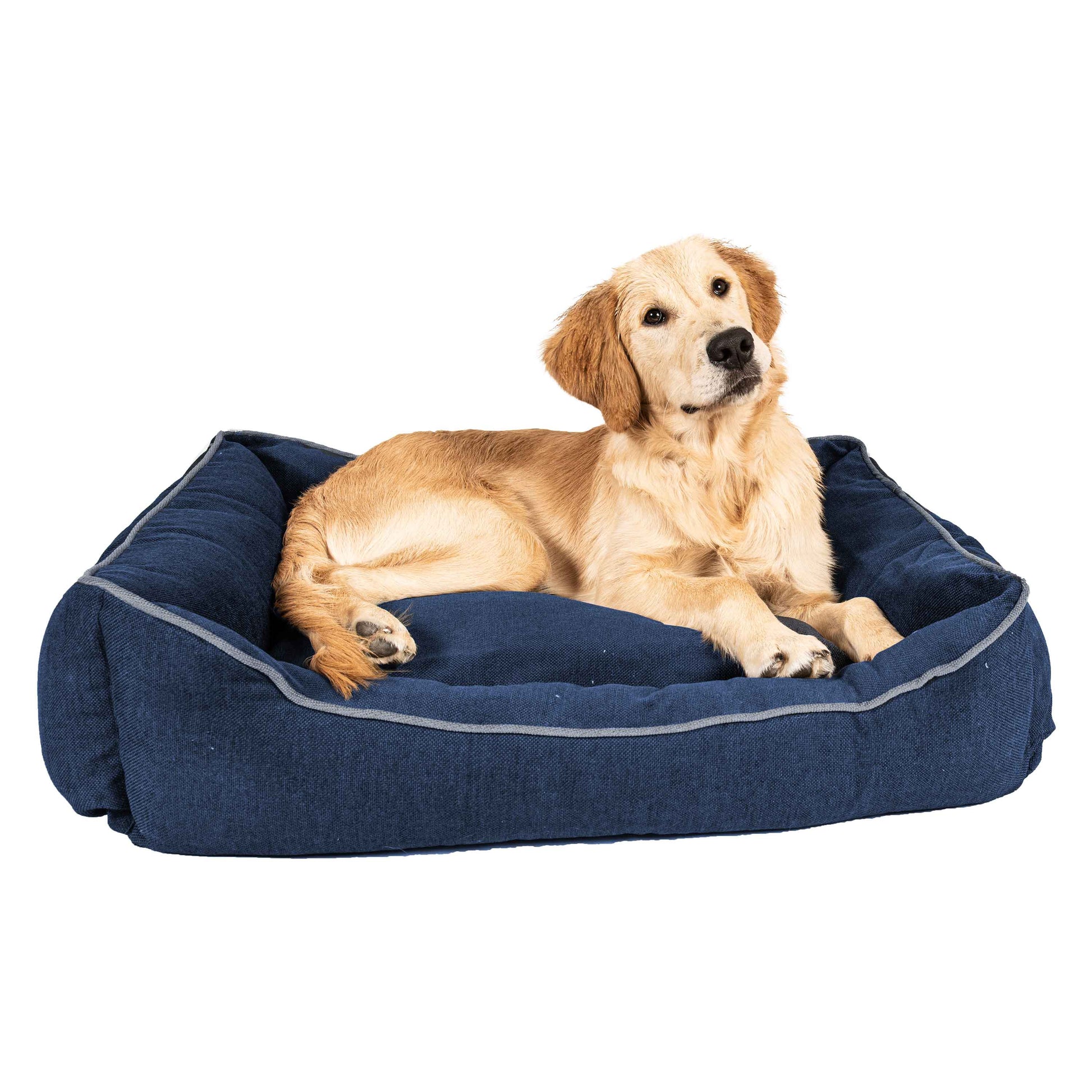 DGS Pet Products Repelz-It Upholstery Chenille Lounger Pet Bed Small Blue/Grey 22 x 20 x 7.9 For Pet With Love
